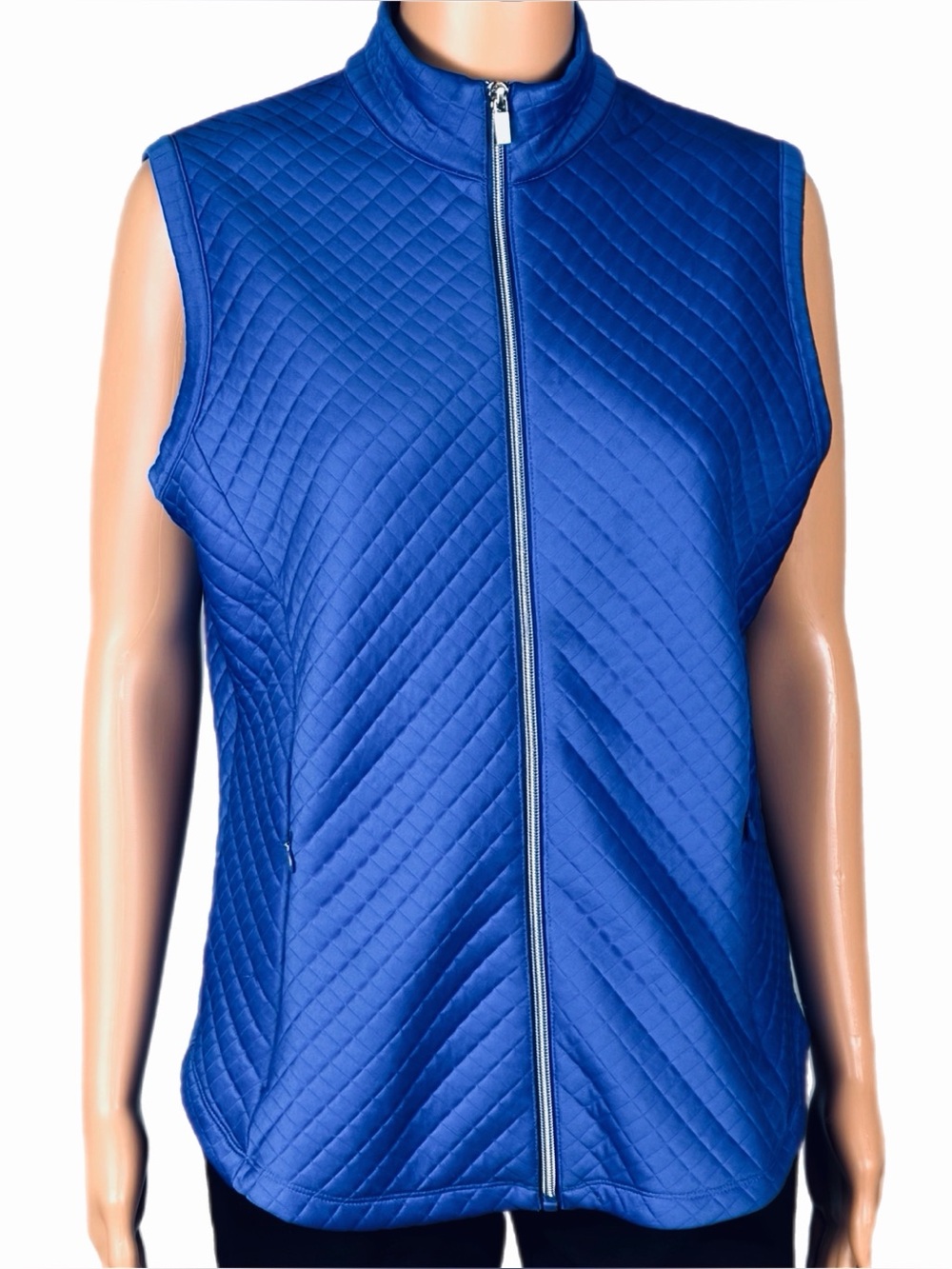 TAIL Royal Blue Quilted Full Zip Golf Tennis Vest Size Medium